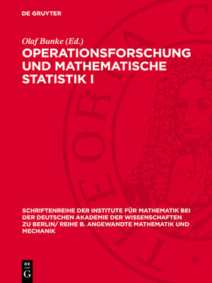 cover image of Operationsforschung und mathematische Statistik I